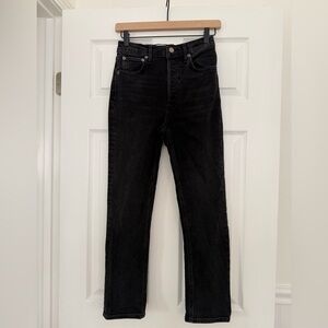 AGOLDE Riley Crop Jeans – Black (Size 25)